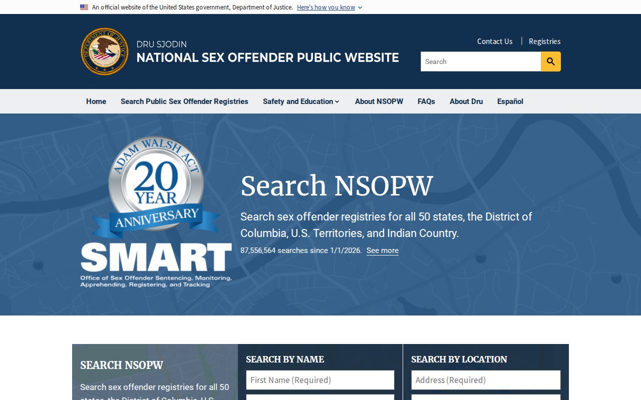 National NSOPW supplement for Dade County sex offender searches