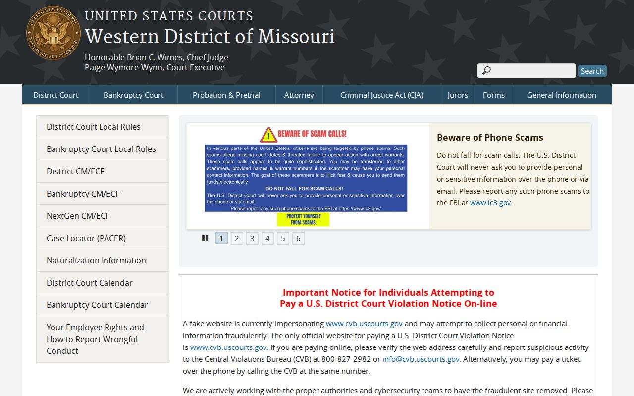 Western District of Missouri federal court information for Dade County